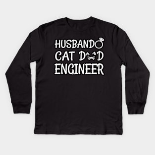 cat dad engineer Kids Long Sleeve T-Shirt